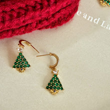 Load image into Gallery viewer, Tree Earrings Christmas Earrings Vintage Christmas Necklace LBY197