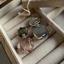 Load image into Gallery viewer, Colored Glass Earrings, Vintage Jewelry, Coloured Glass Earrings, 