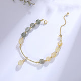 Golden Rutilated Quartz Green Rutilated Quartz Healing Crystals Bracelet LBY264