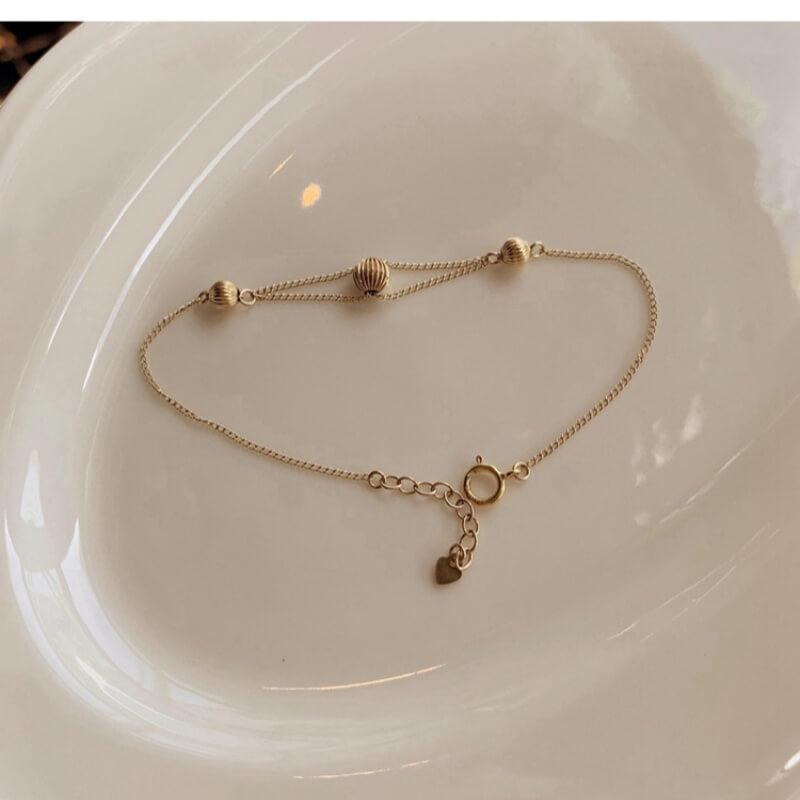 Gold Bead Bracelet Good Fortune Bead Bracelet LBY153 - LBY JEWELRY