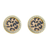 Leopard Print Earrings Vintage Zircon Stud LBY223