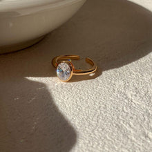 Load image into Gallery viewer, 925 Sun Silver Ring Versatile Gold and Diamond Open Ring LBY154 