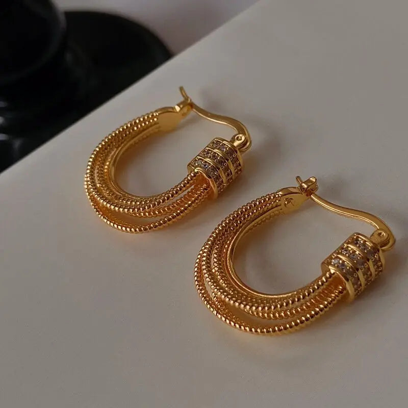 U Shaped Hoop Simple Vintage Earrings 