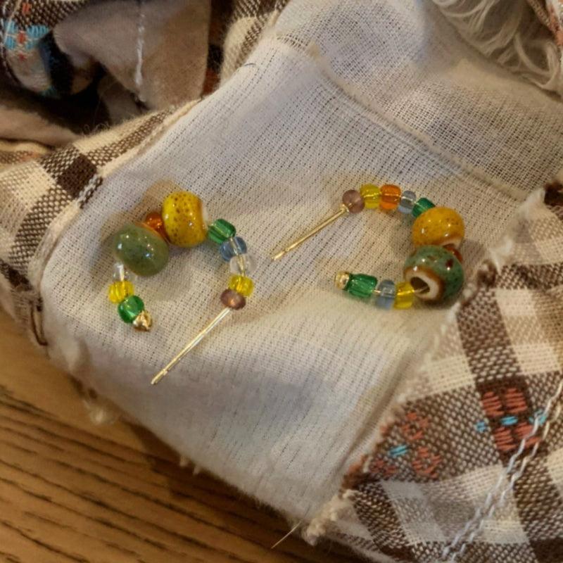 Wheat Field Beaded Earrings 