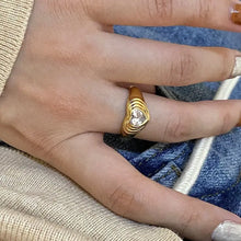 Load image into Gallery viewer, Zircon Ring Color Ring Multi-Color Heart Ring LBY184 - LBY JEWELRY
