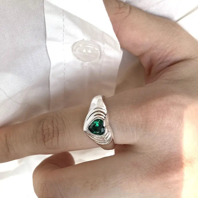 Zircon Ring Color Ring Multi-Color Heart Ring LBY184 - LBY JEWELRY