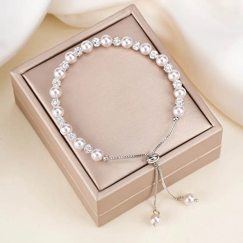 mother of pearl bracelet silver